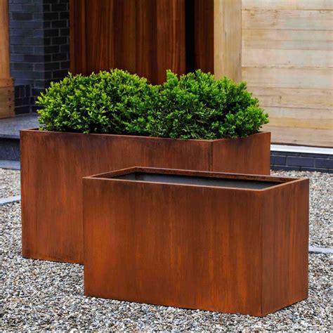 metal tree planter boxes metal|rustic metal planter boxes.